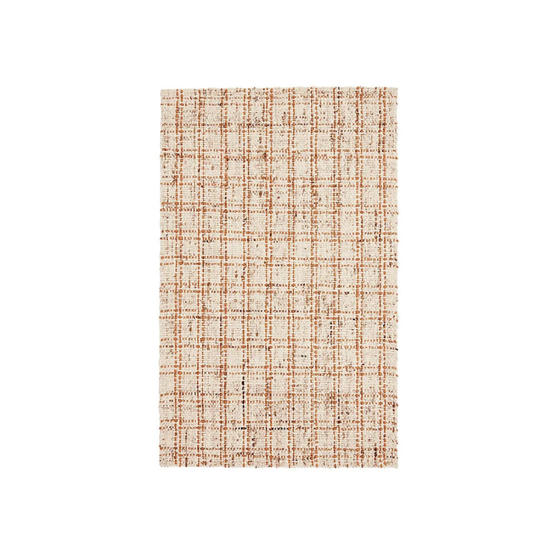 Hand-Woven Natural Wool Area Rug 2' x 3' – Double Carded, Soft & Durable Carpet for Home & Bedroom