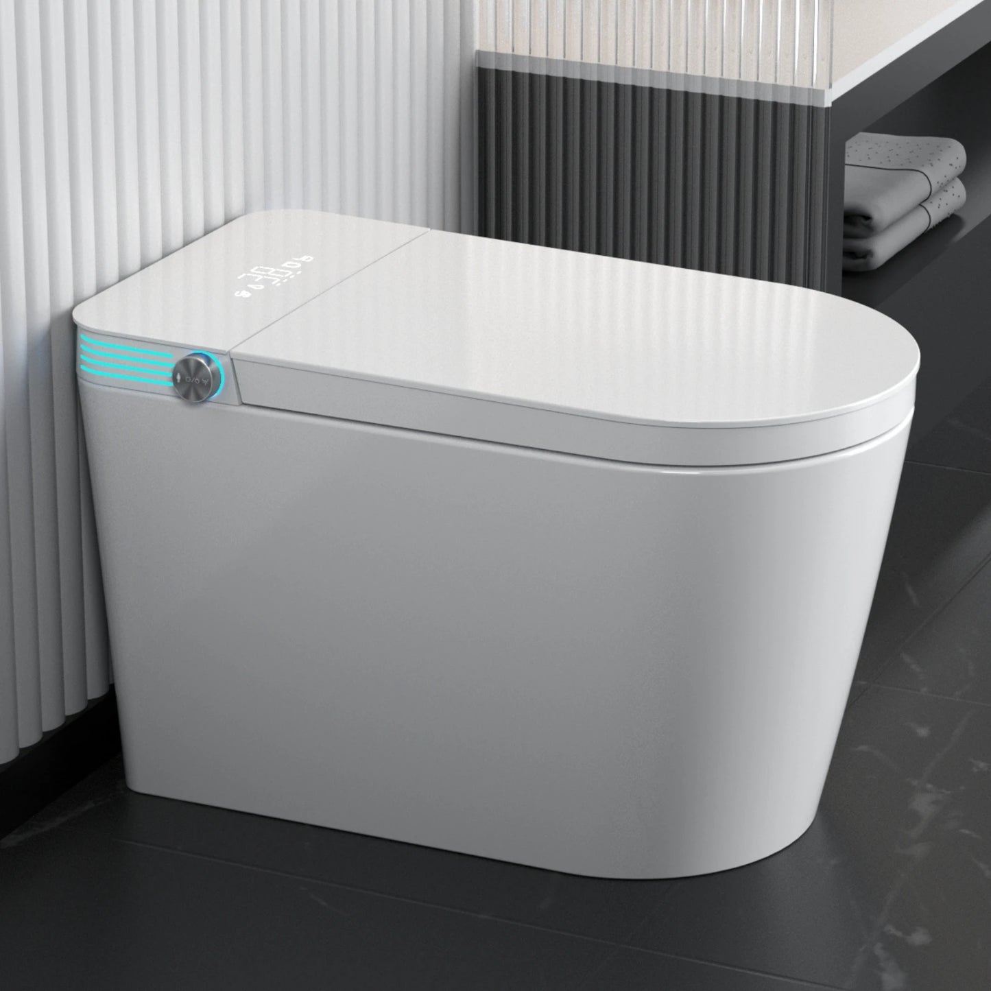 Smart Bidet Toilet With Auto Open Close And Voice Control