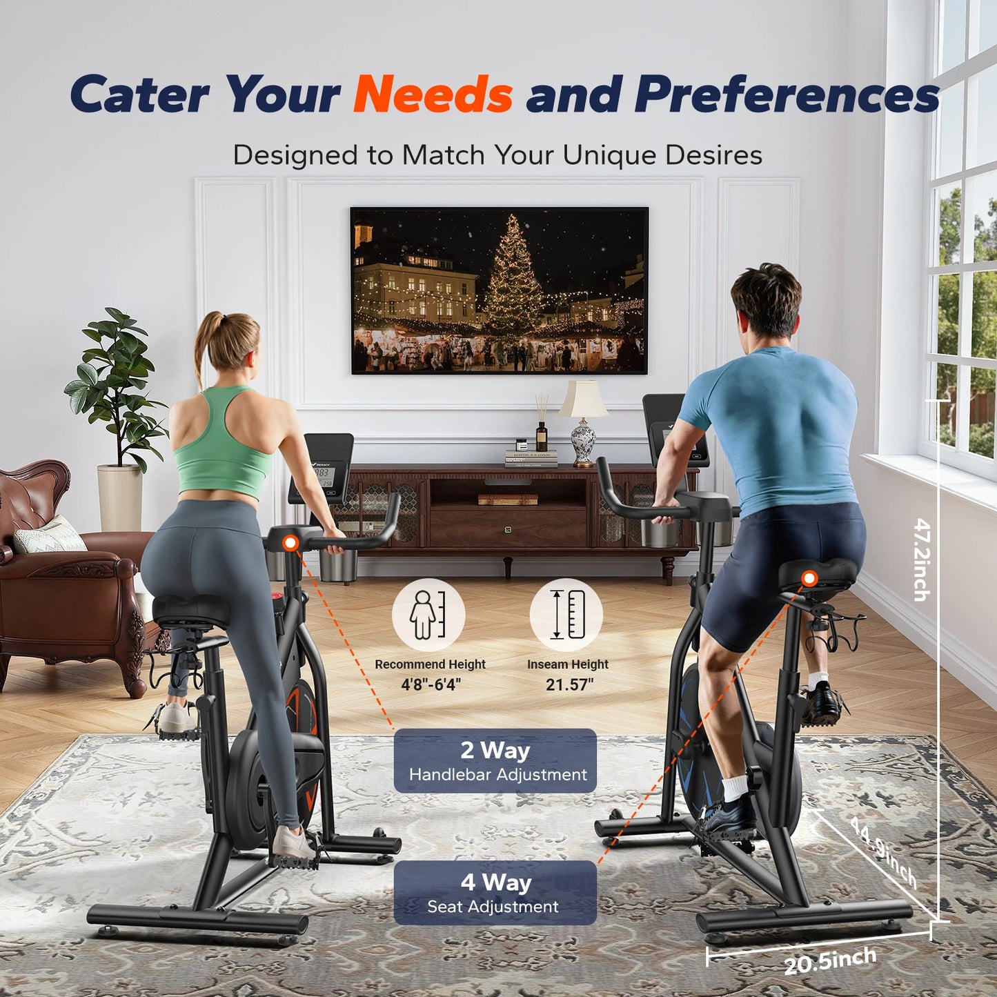 MERACH Exercise Bike S36 for Home Magnetic Indoor Cycling with Self-developed APP 330lbs Capacity & Comfortable Seat Cushion