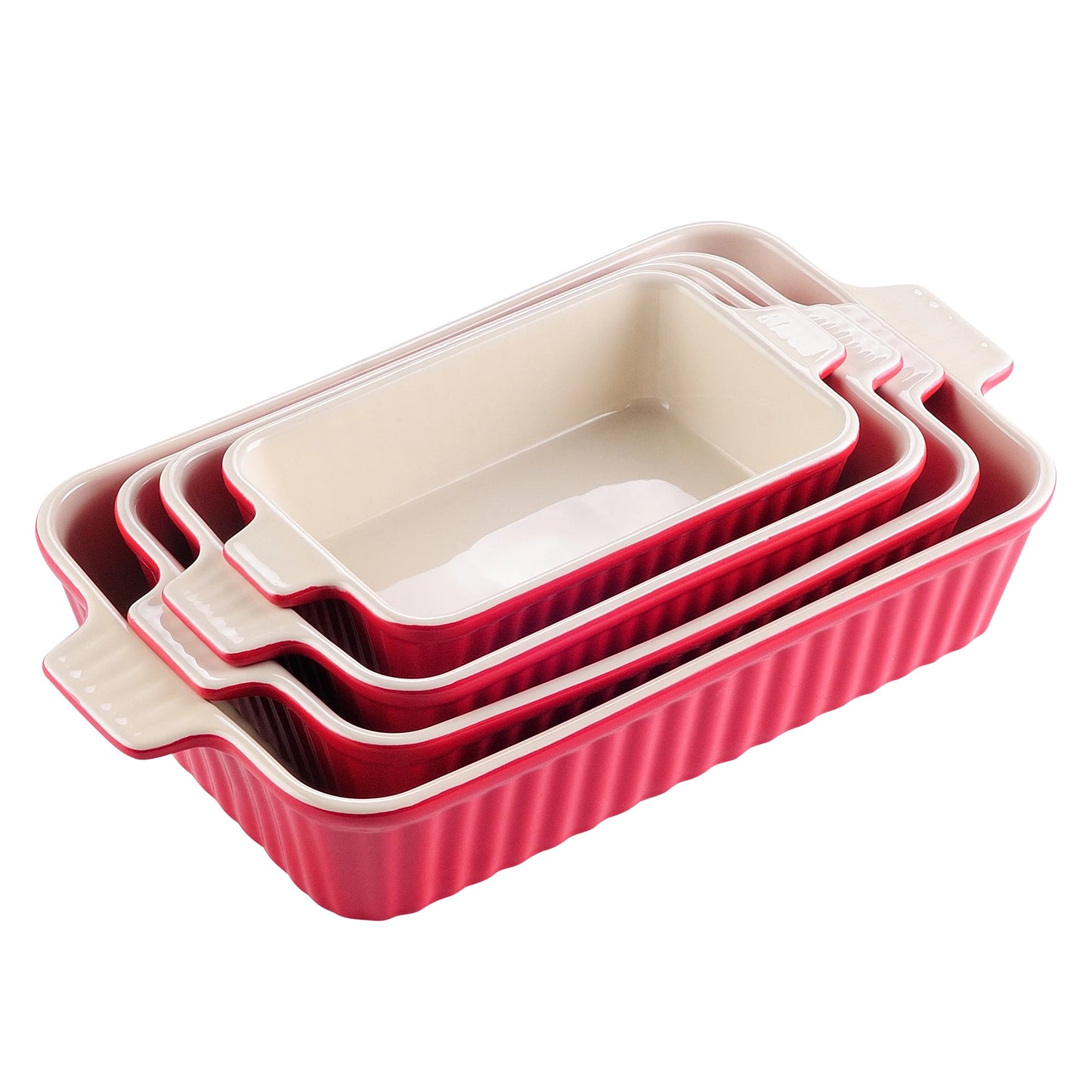 Malacasa 4 Piece Ceramic Bakeware Set With Handles Oven