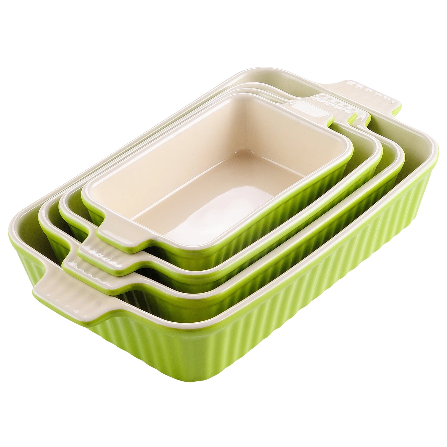 Malacasa 4 Piece Ceramic Bakeware Set With Handles Oven