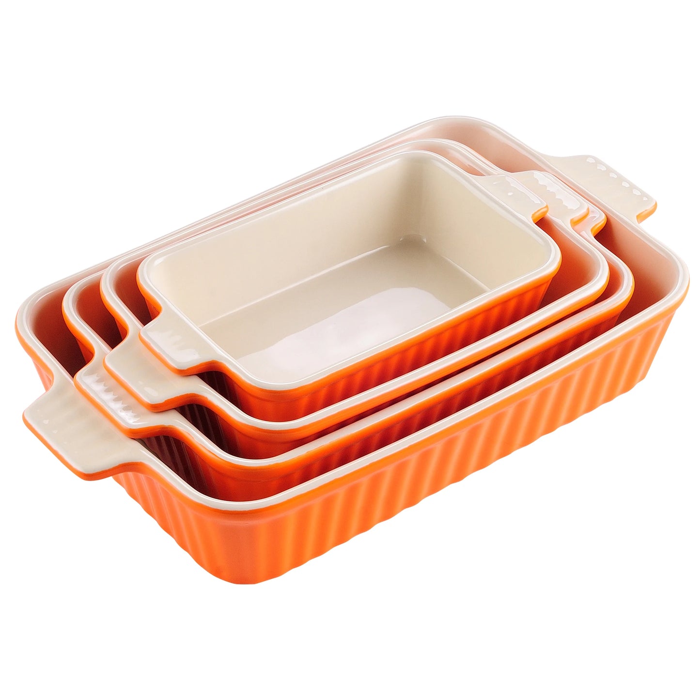 Malacasa 4 Piece Ceramic Bakeware Set With Handles Oven