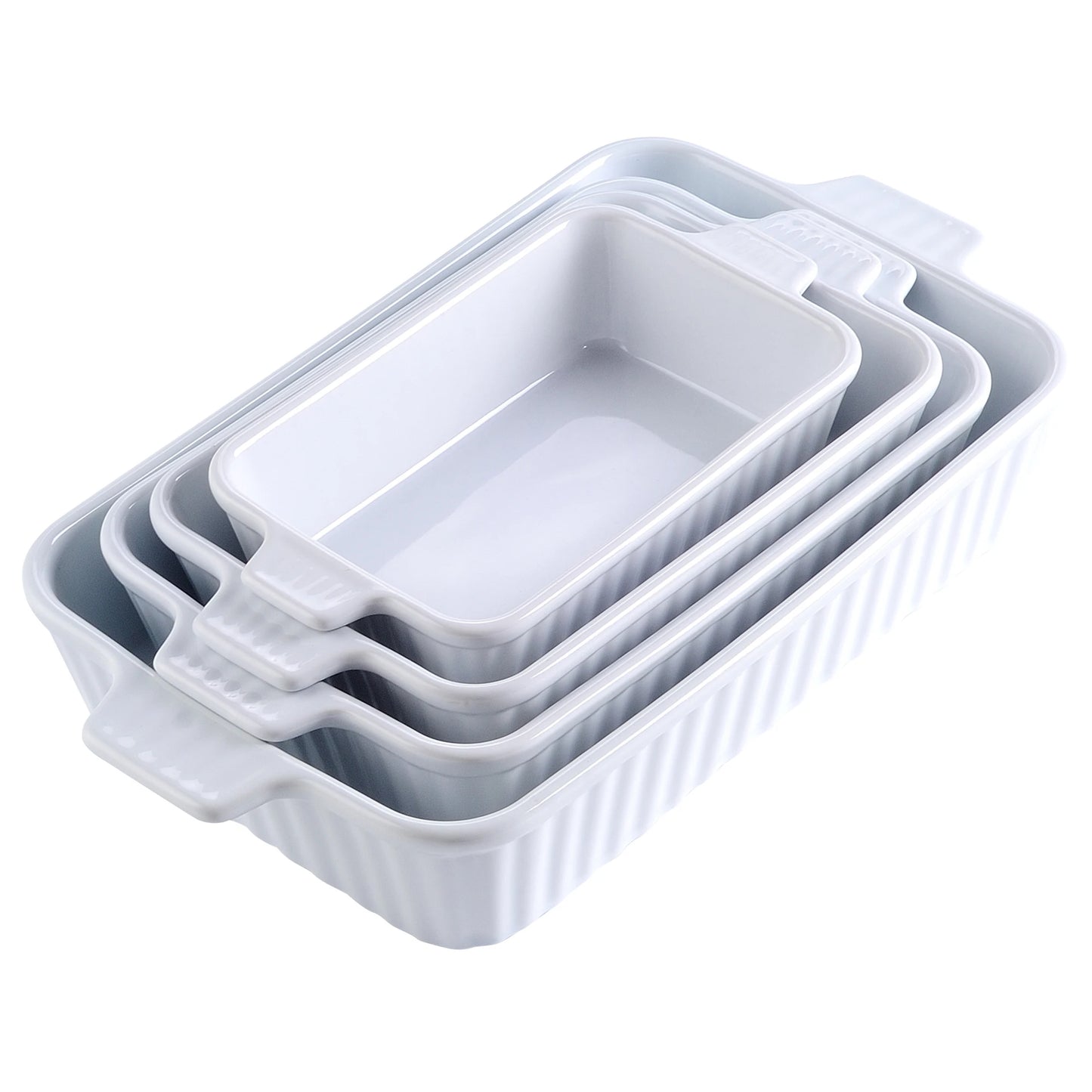 Malacasa 4 Piece Ceramic Bakeware Set With Handles Oven