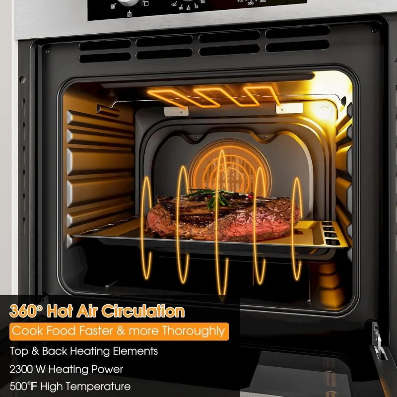 Costway 24 Inch Built In Wall Oven 2.47 CuFt 5 Functions