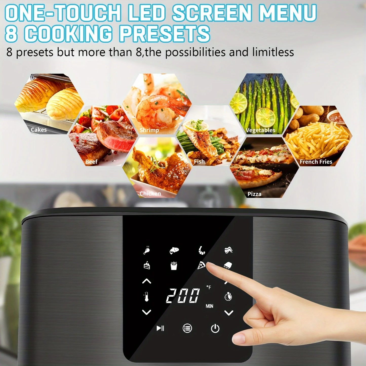 KitCook Large Air Fryer with Digital Touch Screen and Presets