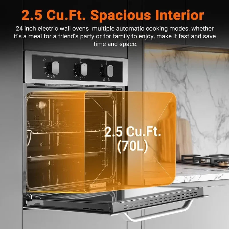 AAOBOSI 24 Inch Wall Oven Built In Convection Electric Oven
