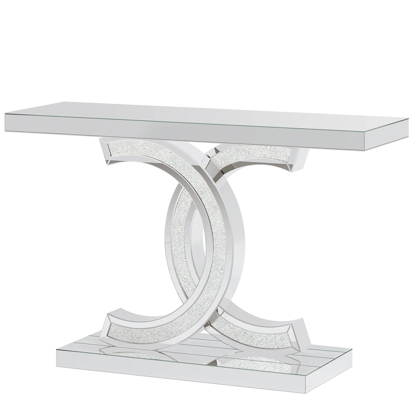 Tribesigns Modern Gold Console Table with Geometric Metal Legs