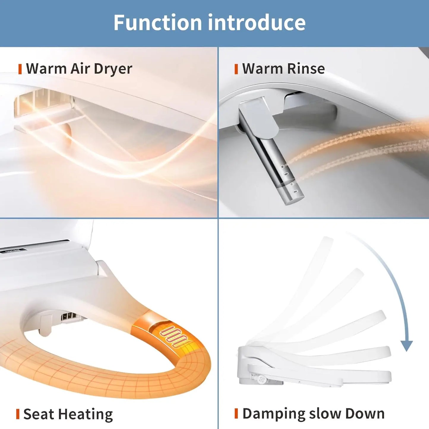 P30L Electric Bidet Toilet Seat With Warm Water Cleaning