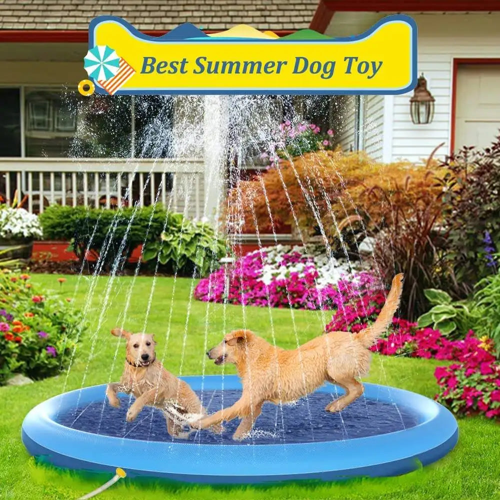  100/150/170cm Summer Pet Dog Interactive Fountain Toy Pet Pool Inflatable Spray Mat Kids Outdoor Interactive Fountain Toys