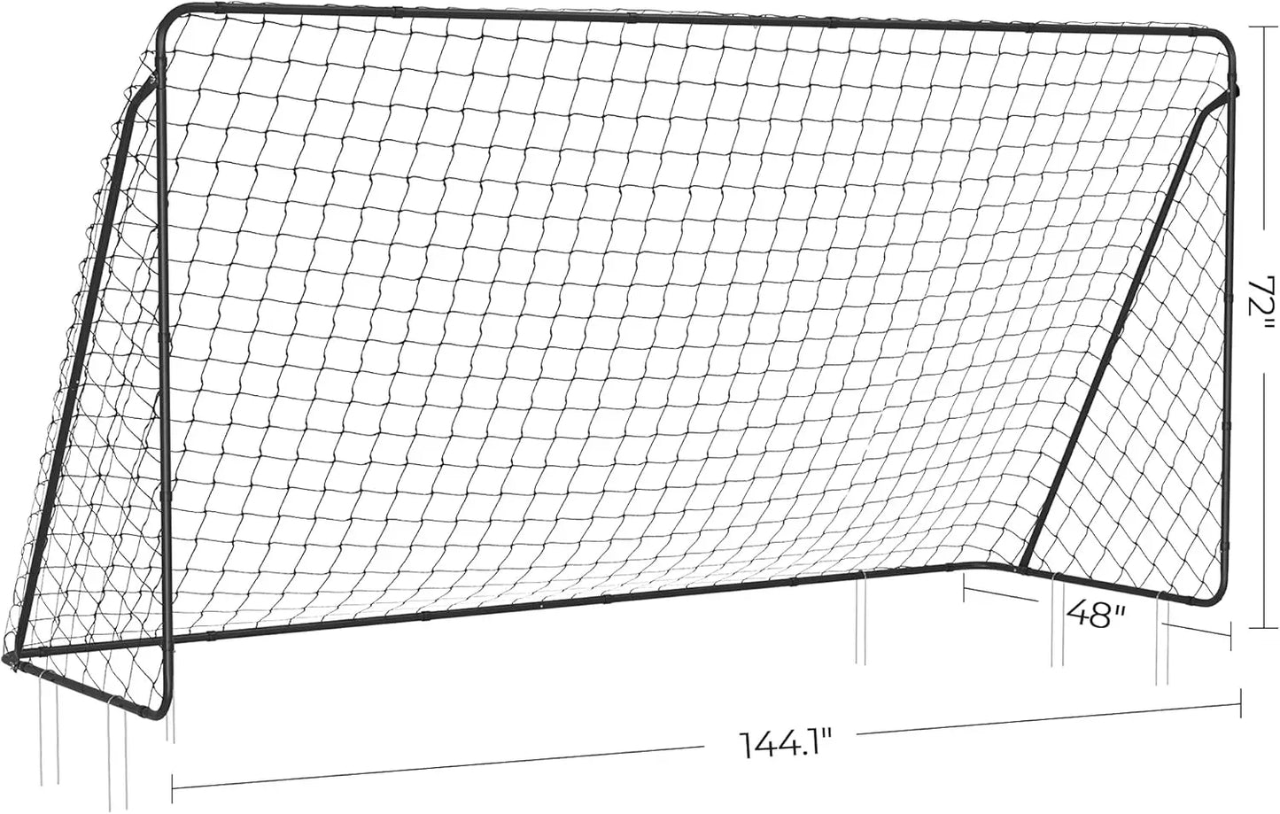 Children's Soccer Goal 12 x 6 Foot, in Garden, Courtyard, Park, Beach, Metal Pipes and PE Net, Quick Assembly,Black USZQ366B01V1
