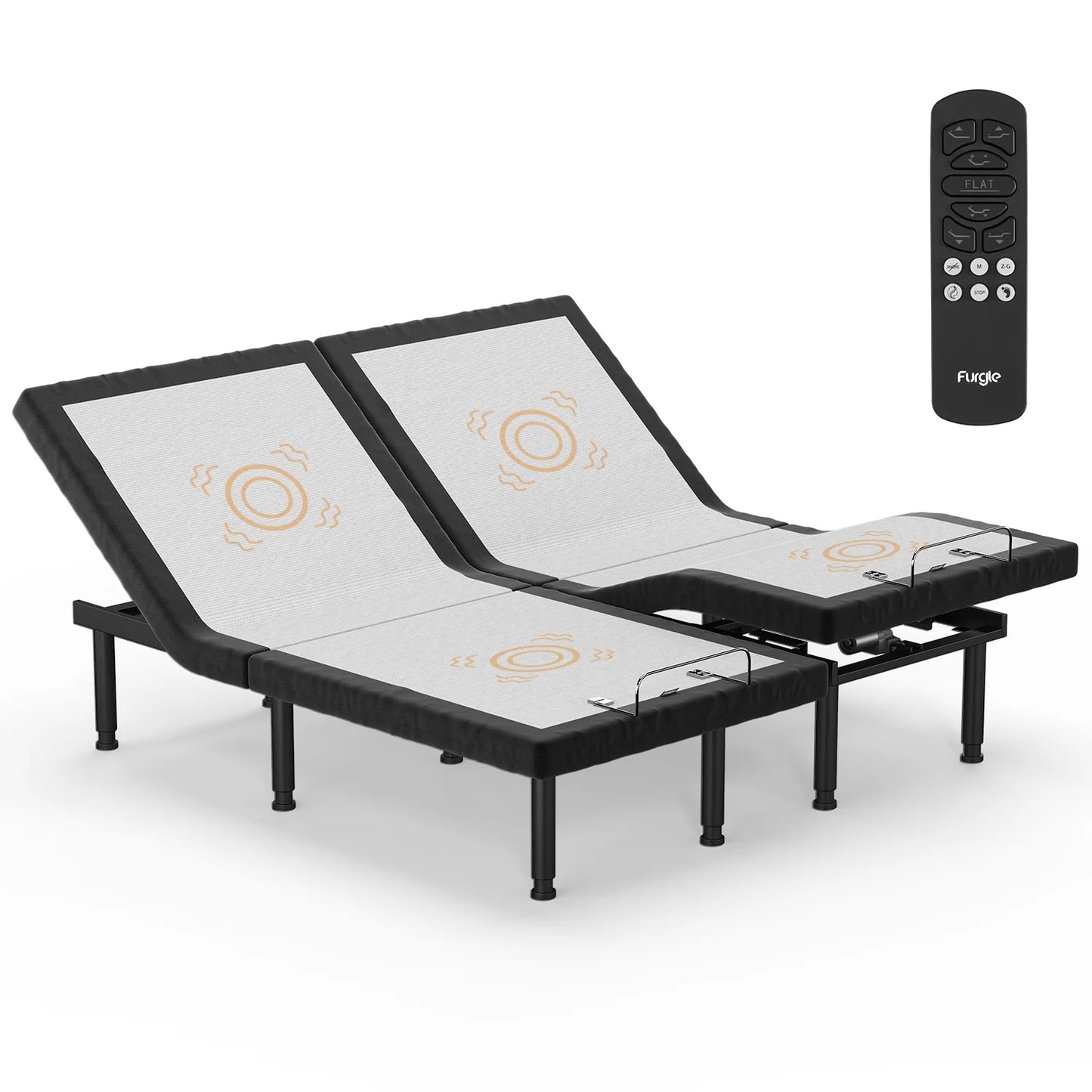 Massaging Zero Gravity Adjustable Bed with Wireless Remote USB Ports Head Foot Incline with 3-speed Quiet Motor