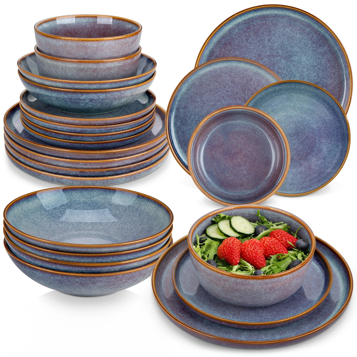 Vancasso Stoneware Dinner Plates Set 12 16 18 24 Piece Set