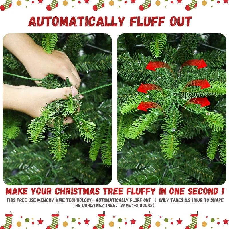 6 FT Pre-Lit Aspen Fir Artificial Christmas Tree Christmas Tree Decorations ,Green