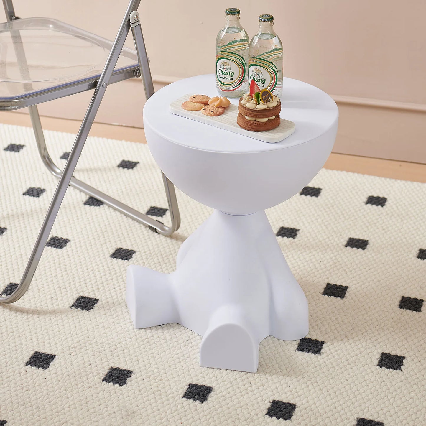 Modern Round Coffee Table with Storage for Living Room