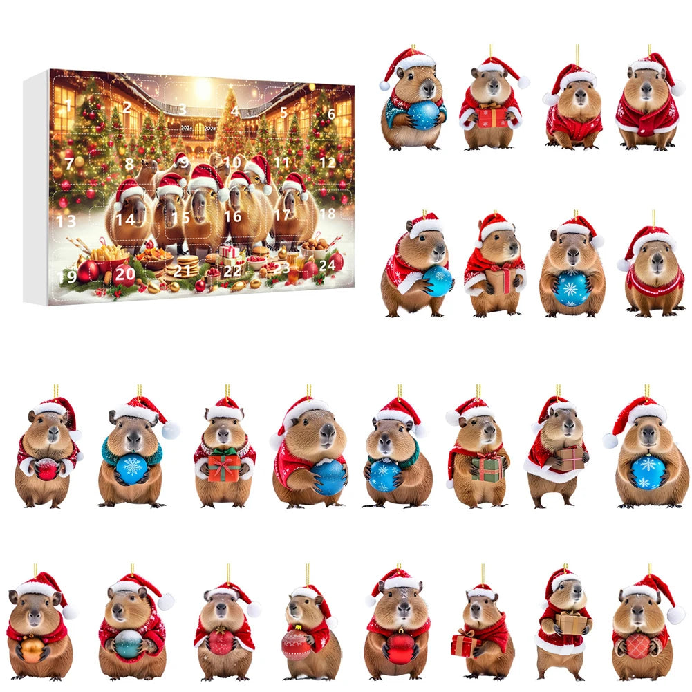Capybara Advent Calendar 2024 Xmas Countdown Calendar Cute Capybara Christmas Ornaments Christmas Tree Ornaments Christmas Gifts