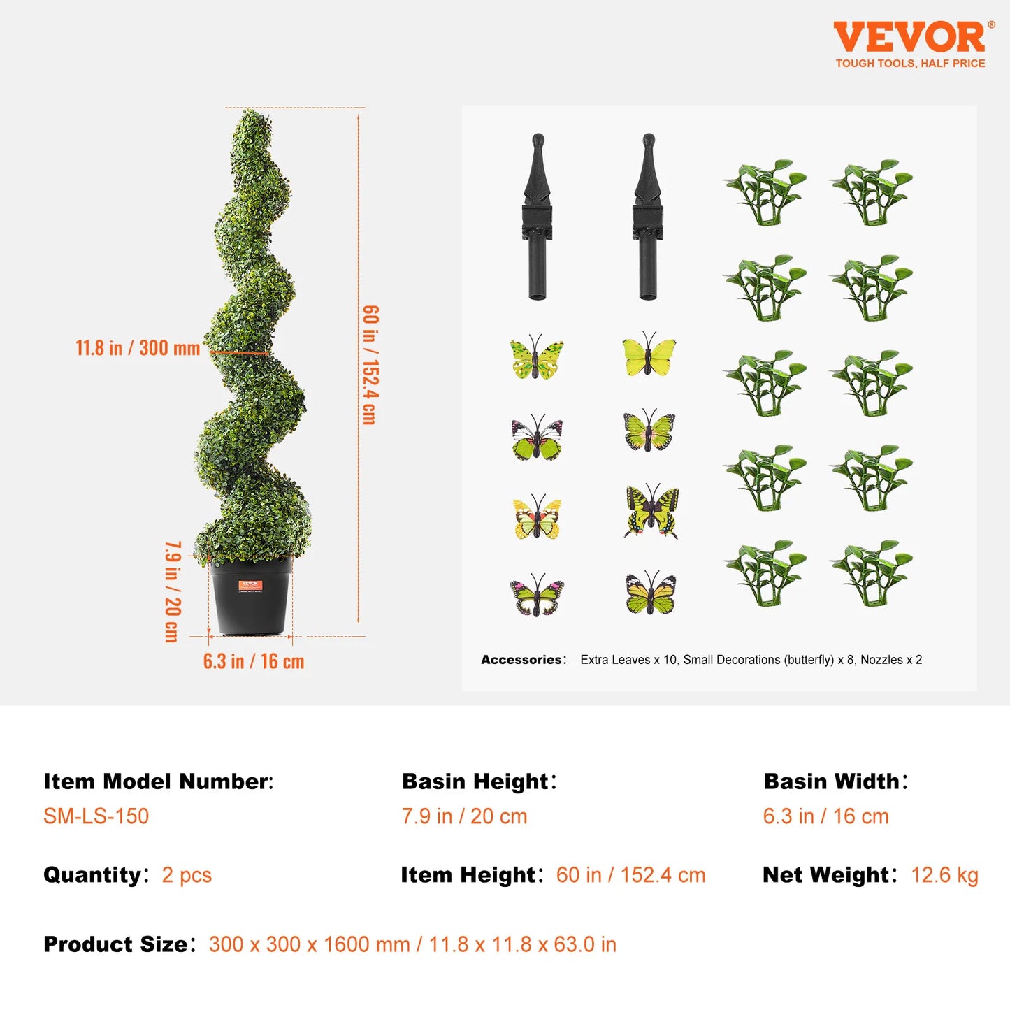 SucceBuy Artificial Boxwood Topiary Tree Faux Plant w/ Extra Leaves Pot Small Decoration UV Rated Set for Home Decor Indoor