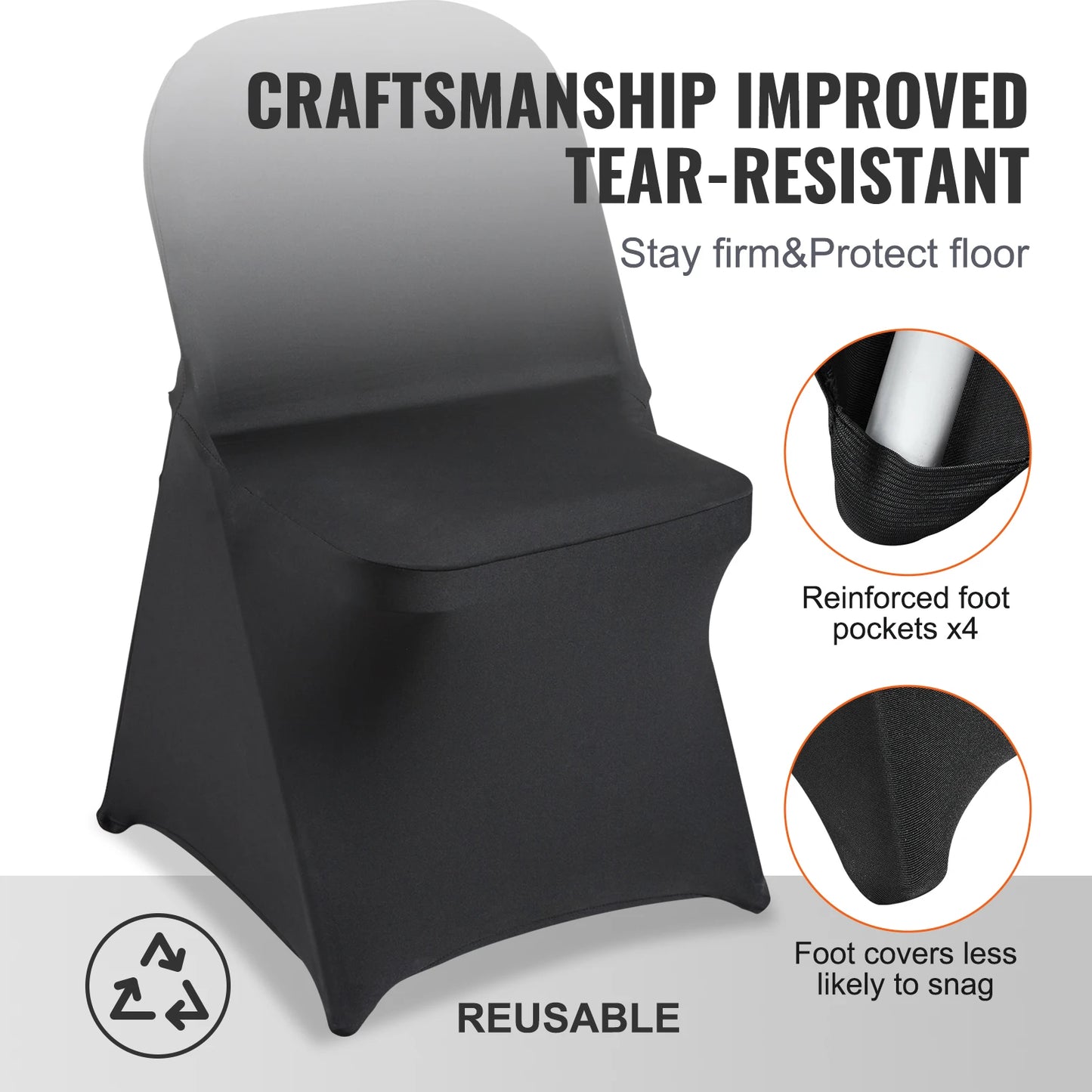 SucceBuy Stretch Spandex Folding Chair Covers Universal Fit