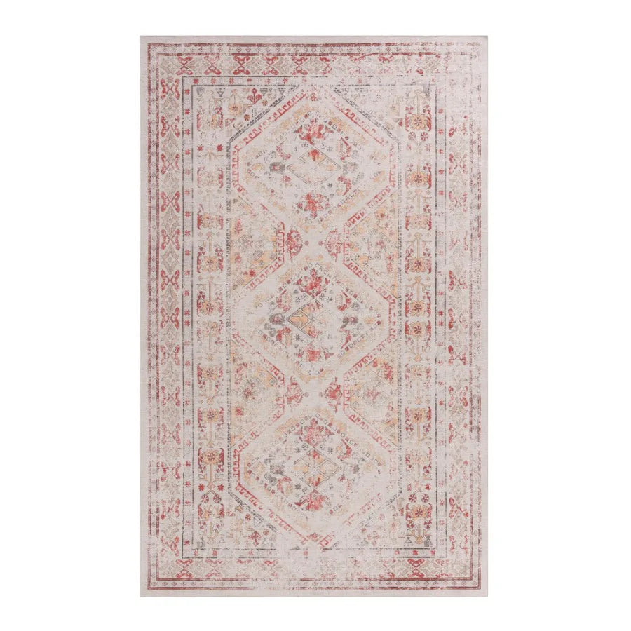 Naar 2x3 Beige Area Rug Machine Washable Area Rugs LowPile NonSlip NonShedding Foldable Kid Pet Friendly Area Rugs for living r
