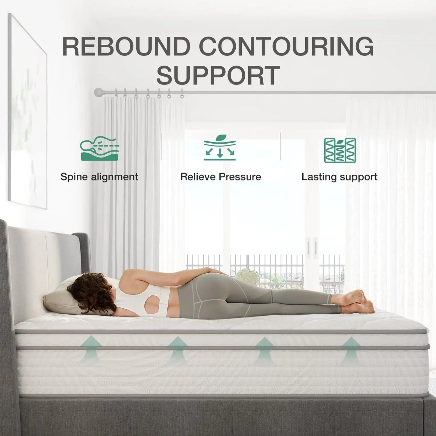 10 inch Twin Mattress Hybrid Mattress Twin Size with Comfortable Foam Individually Pocket Spring Twin Size Mattresses in a Box f