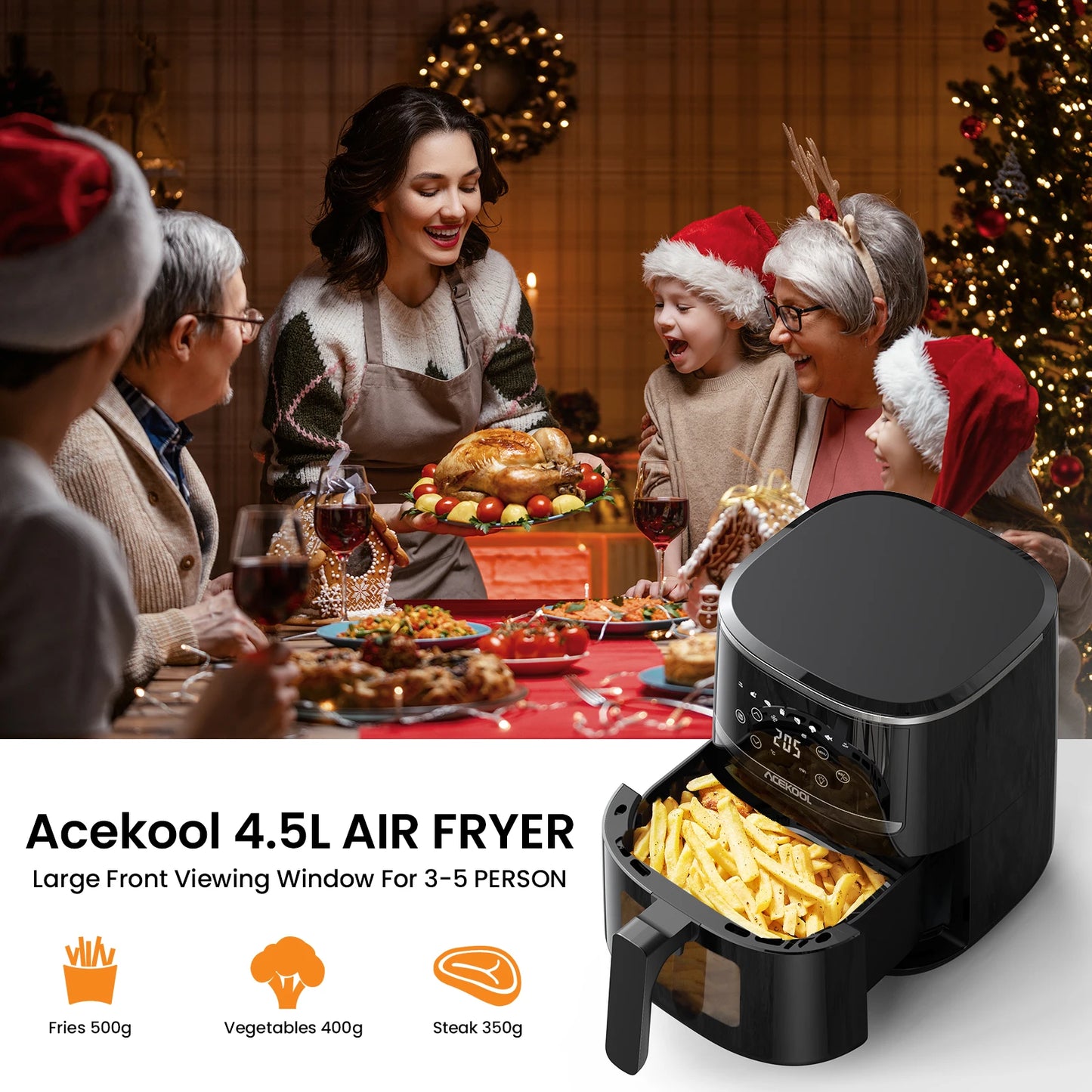 Digital Air Fryer Toaster Oven Combo With 8 Cooking Presets