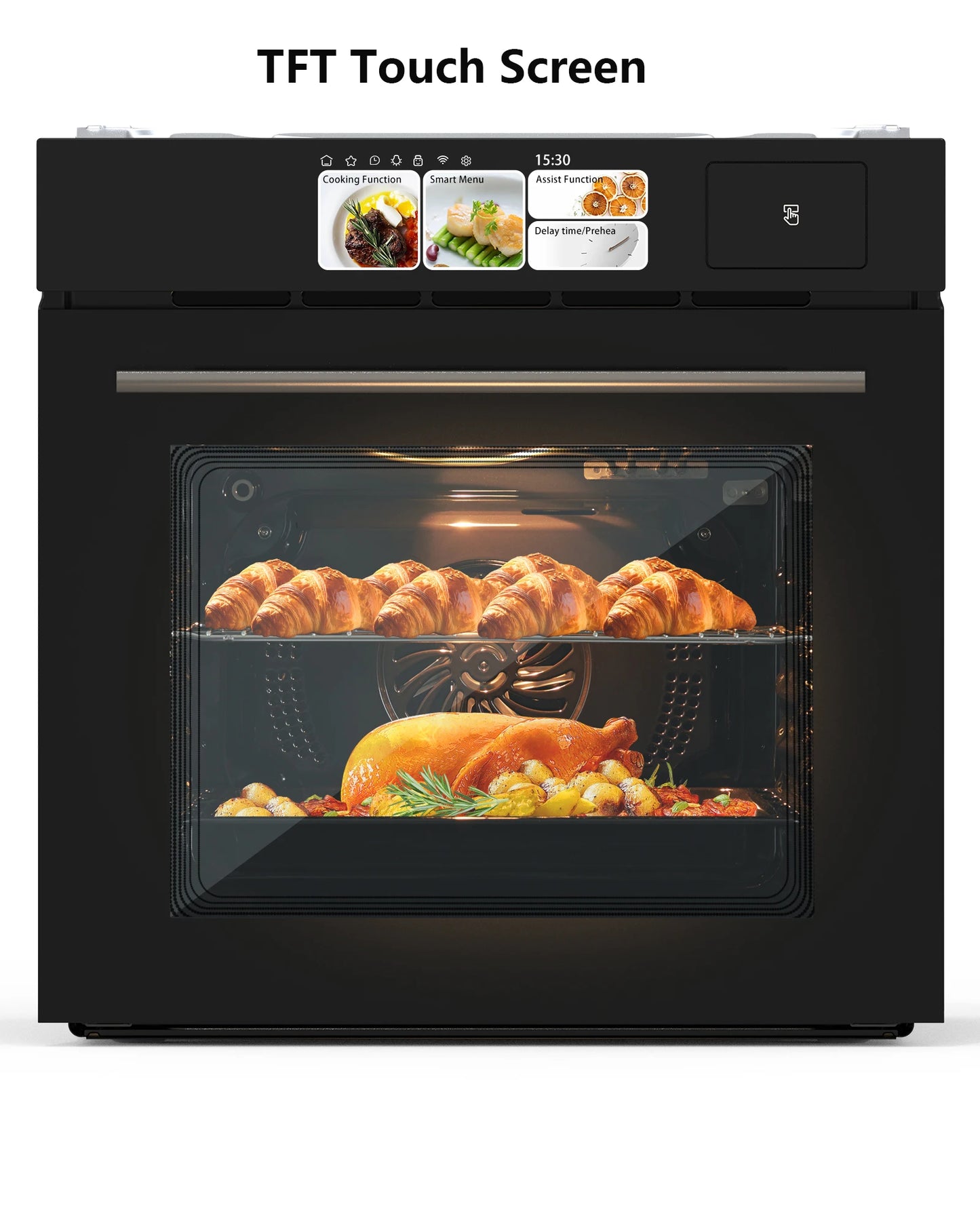 Electric Wall Oven With TFT Display 8 Steam Cooking Modes