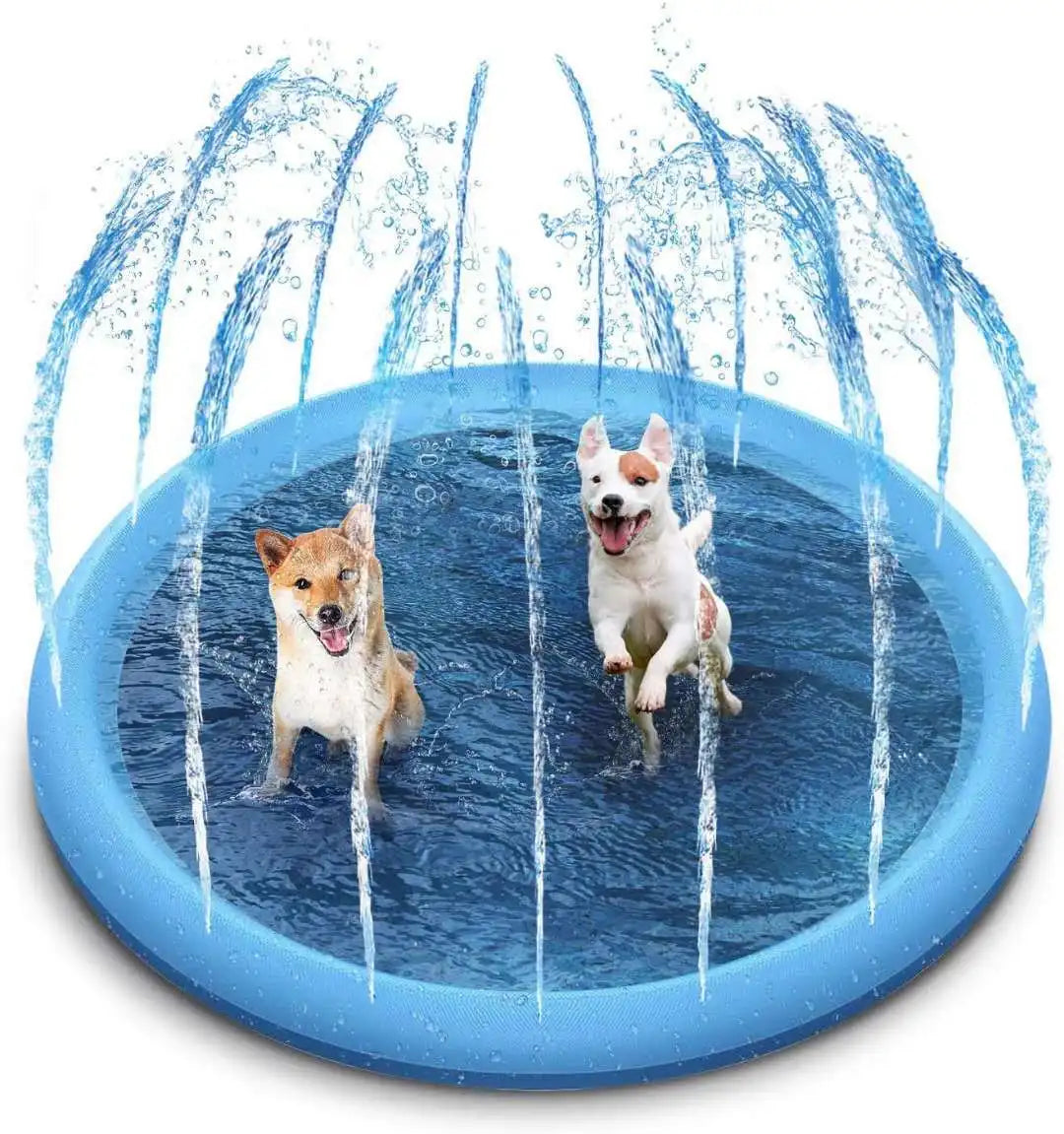  100/150/170cm Summer Pet Dog Interactive Fountain Toy Pet Pool Inflatable Spray Mat Kids Outdoor Interactive Fountain Toys