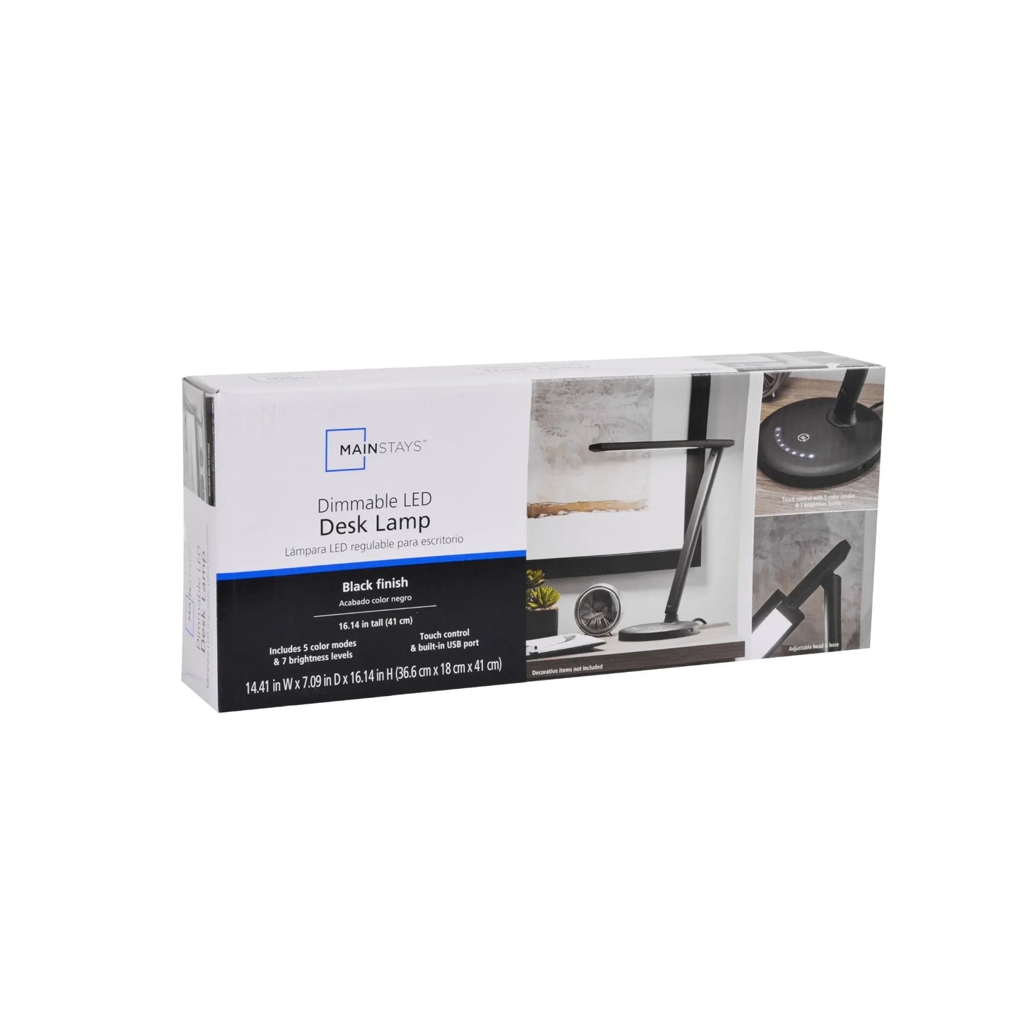 Modern Dimmable LED Desk Lamp with USB Charging Port, Matte Black Finish, for All Ages,Touch Control