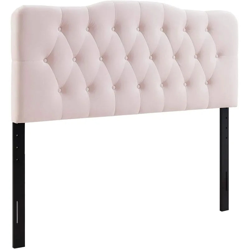 Modway Annabel Diamond Tufted Performance Velvet Full Headboard in Pink