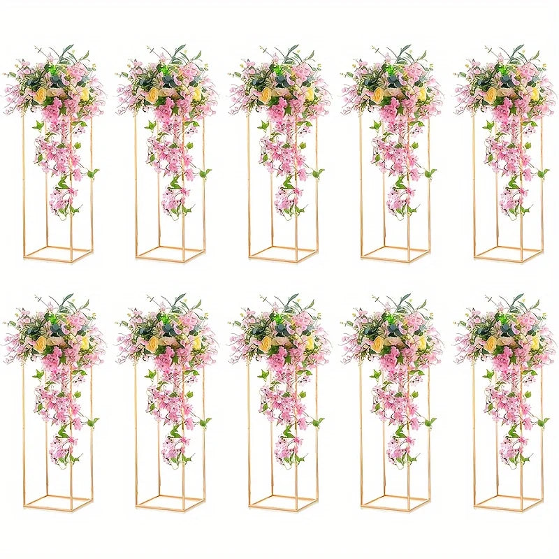 2/10 Pieces Gold Metal Vase, Table Vase, Home Event Decoration Tall Flower Stand, Party Wedding Reception, Halloween Christmas