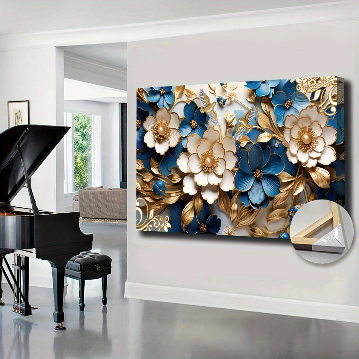 Floral Symphony Canvas Wall Art 24x36 Inch For Living Room