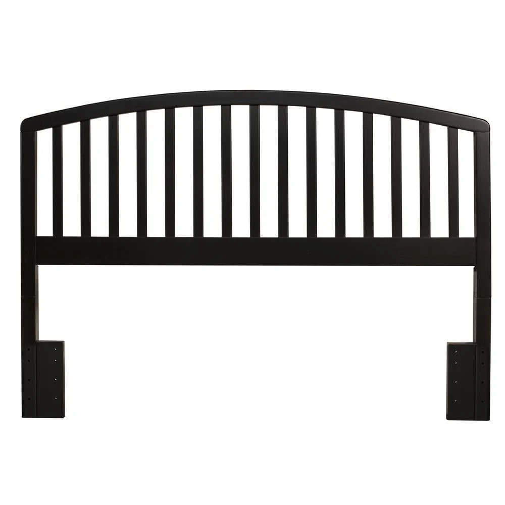 Wood Full Queen Headboard Carolina Arched Design Black Finish Slat Style Adult Furniture Assembly Required Residential Use Only