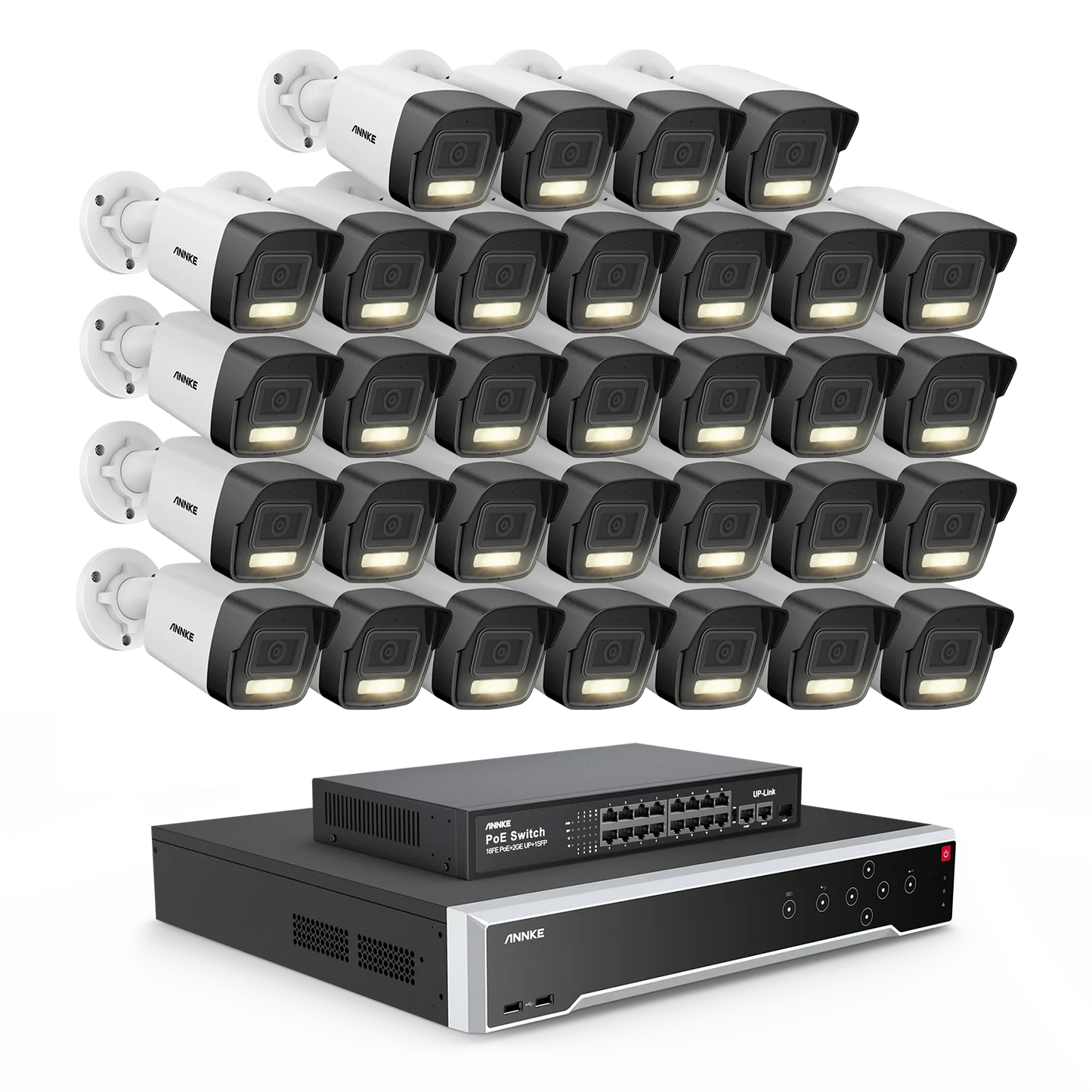 Annke 32CH NVR 12MP HD IP Security Camera Poe 6K Dual Light Audio Fixed Video Surveillance Human Vehicle Detection CCTV System