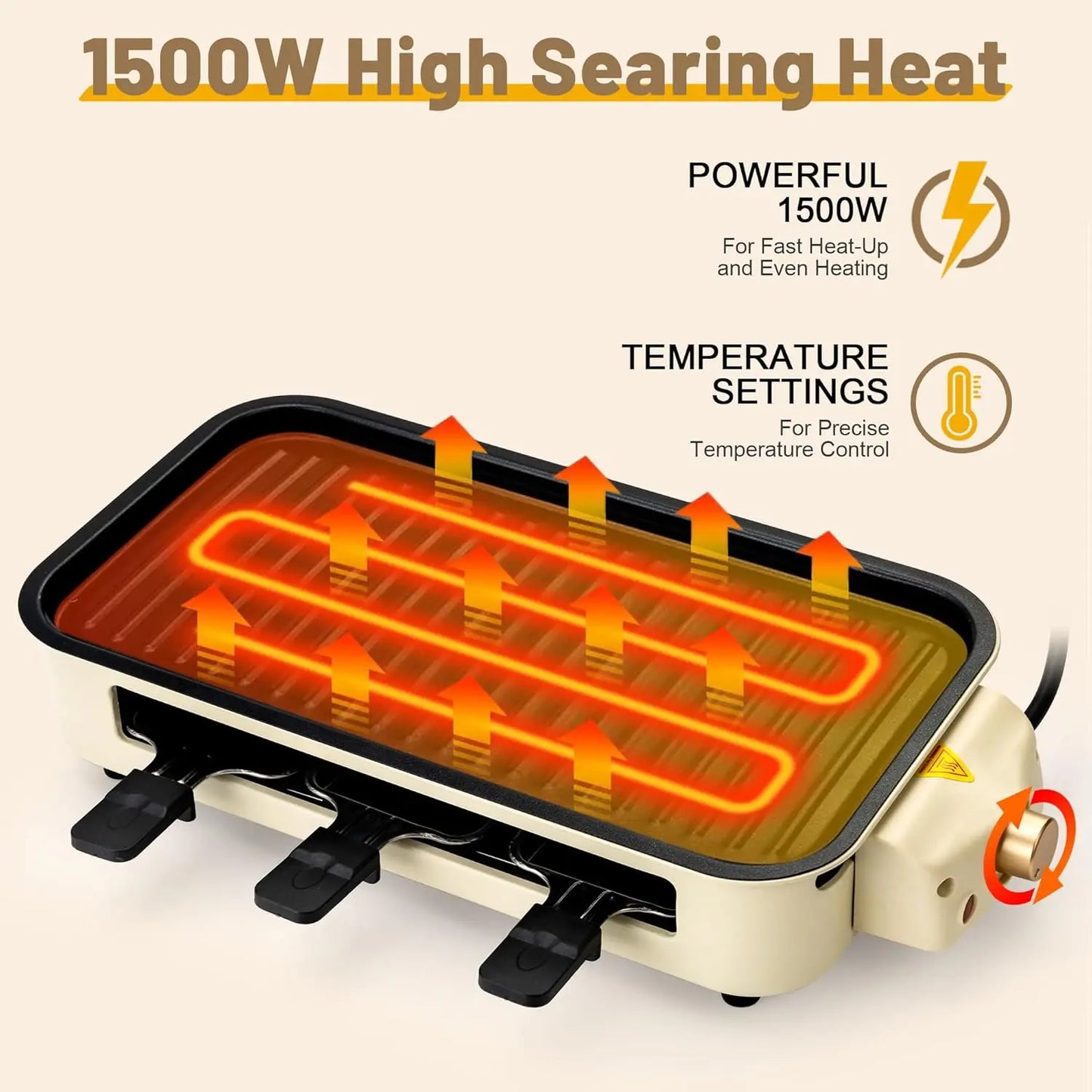 Electric Smoke Free Indoor Barbecue Grill Detachable Board
