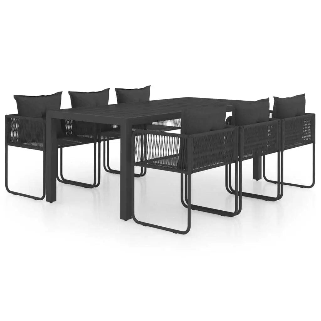 Elegant Black and Dark Gray Modern Dining Set with Stylish Table and Chairs for Family Gatherings and Entertaining