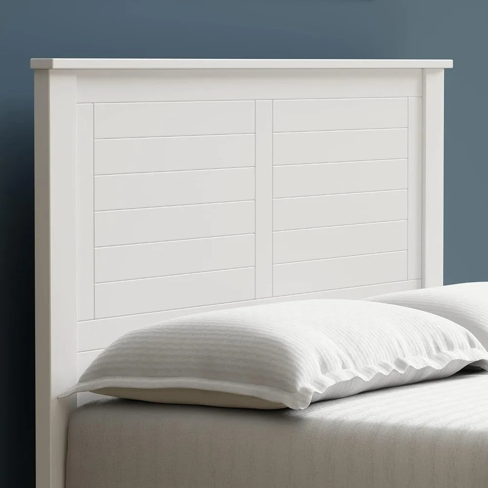 Campagne Wood Panel Headboard in White - Full Size