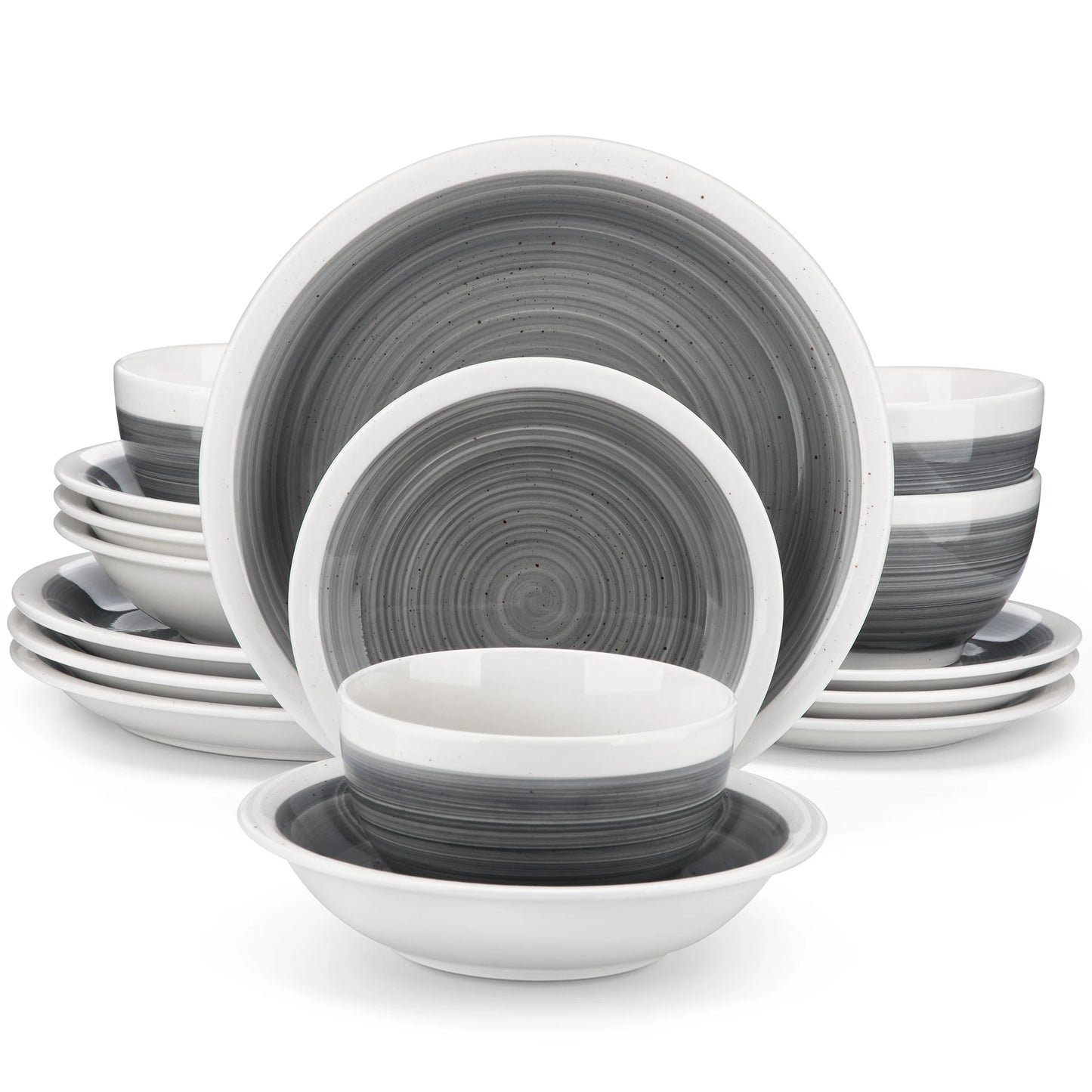 VANCASSO ORI 16/32 Piece Stoneware Tableware Set with Dinner/Dessert Plate Cereal/Pasta Bowl for 4/8 person 4 color Optional