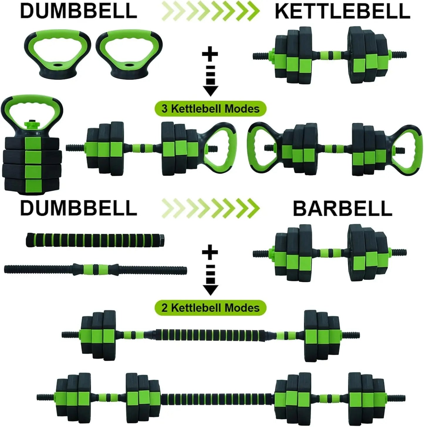 66lbs/88lbs Weight 4 in 1 Adjustable Kettlebell Set Dumbbell Set Used as Kettlebells Barbell Push up Stand for GYM Home