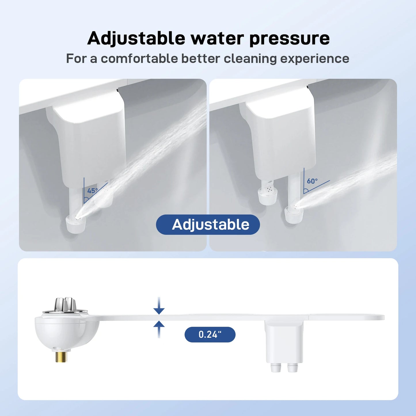 Non Electric Bidet With Adjustable Pressure Dual Nozzles