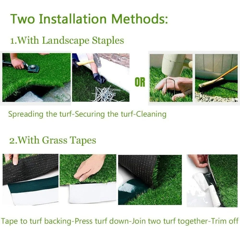 Artificial Turf Grass Lawn 5 FT x8 FT, Realistic Synthetic Mat, Indoor Outdoor Garden Landscape for Pets, Rug w/Drainage Holes