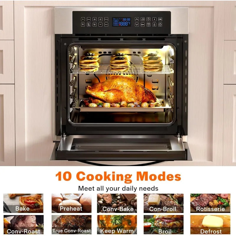 Empava 24 Inch Electric Wall Oven Deluxe With Rotisserie