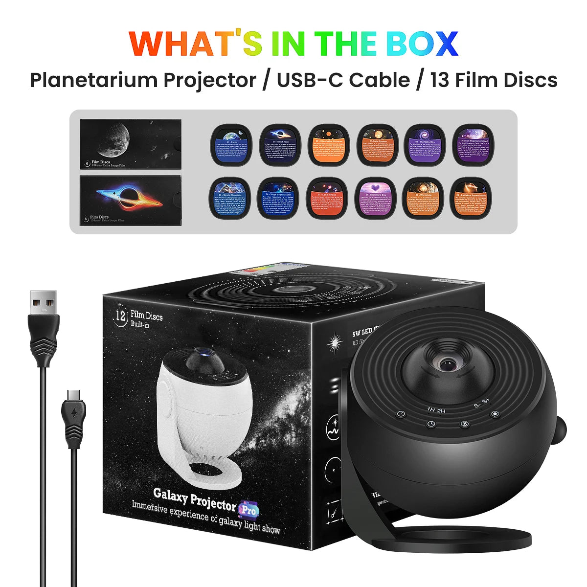 2025 New Model 4K HD Earth Projector PRO,13 Film Card, Globe Galaxy Projection Lamp Pro Version, Table Lamp From home decor