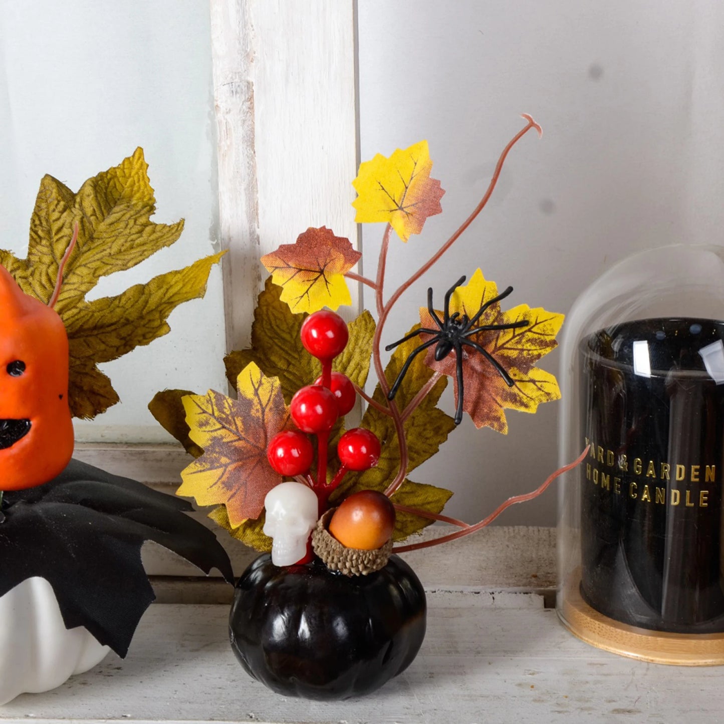 Halloween Artificial Pumpkin with Sunflowers and Pinecones Fall Harvest Table Centerpieces Decor