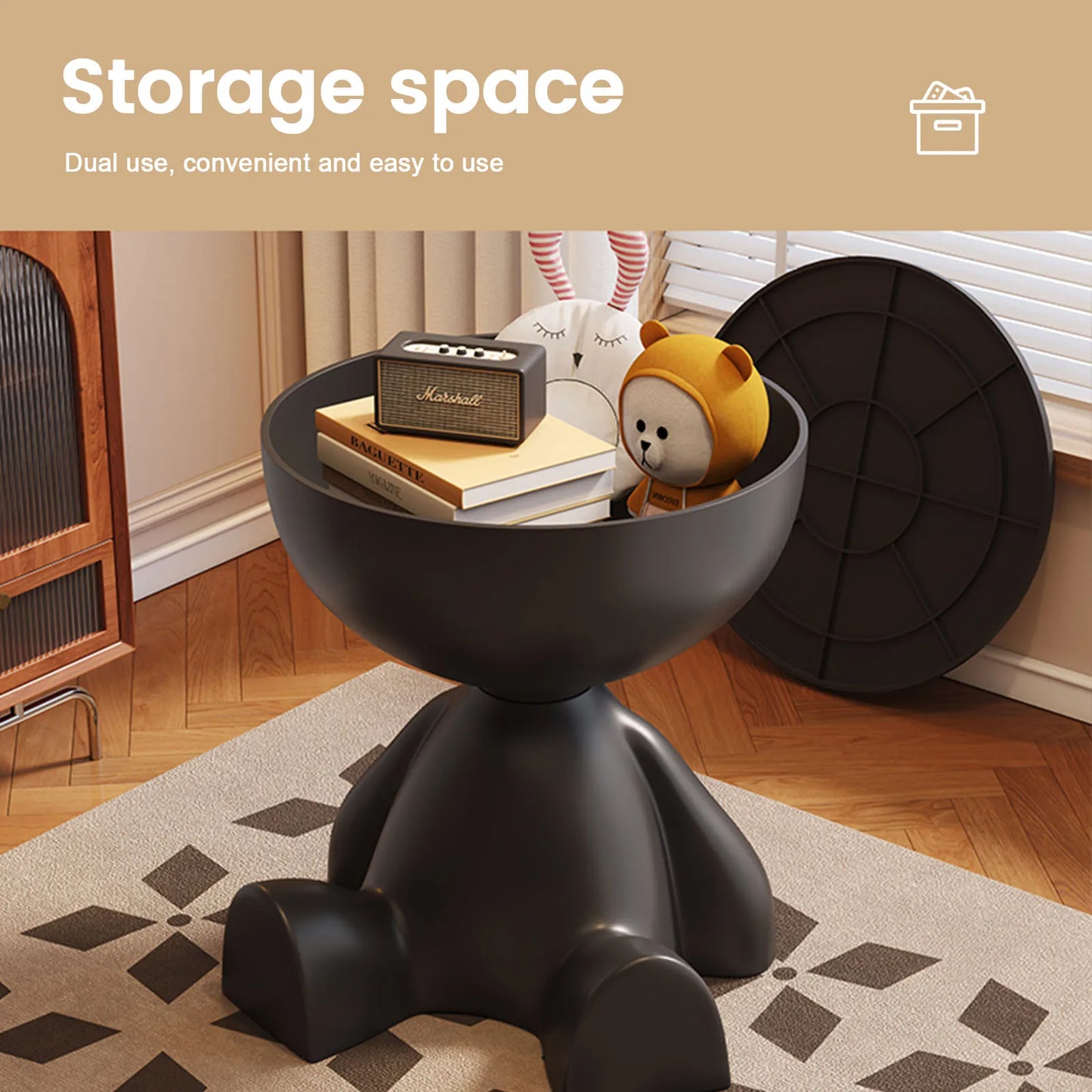 Modern Round Coffee Table with Storage for Living Room