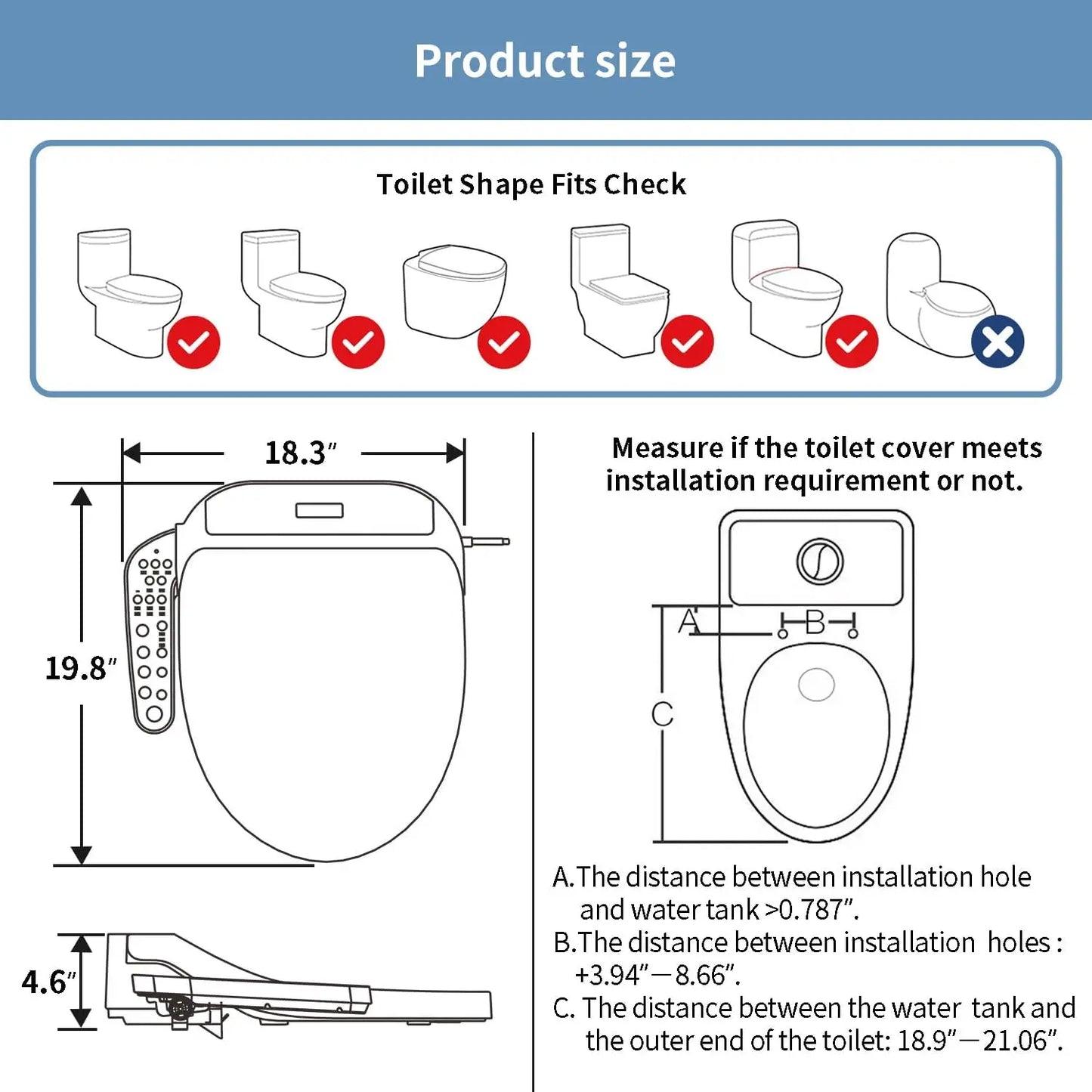 P30L Electric Bidet Toilet Seat With Warm Water Cleaning