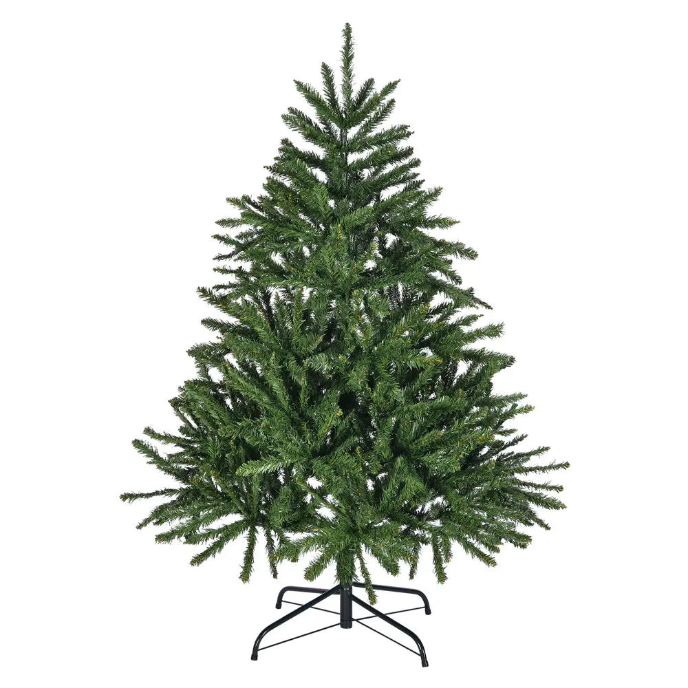4.5 Ft Premium Hinged Spruce Artificial Christmas Tree, 663 Tips, Metal Stand, Easy Assembly, Ideal for Indoor Holiday Decor.