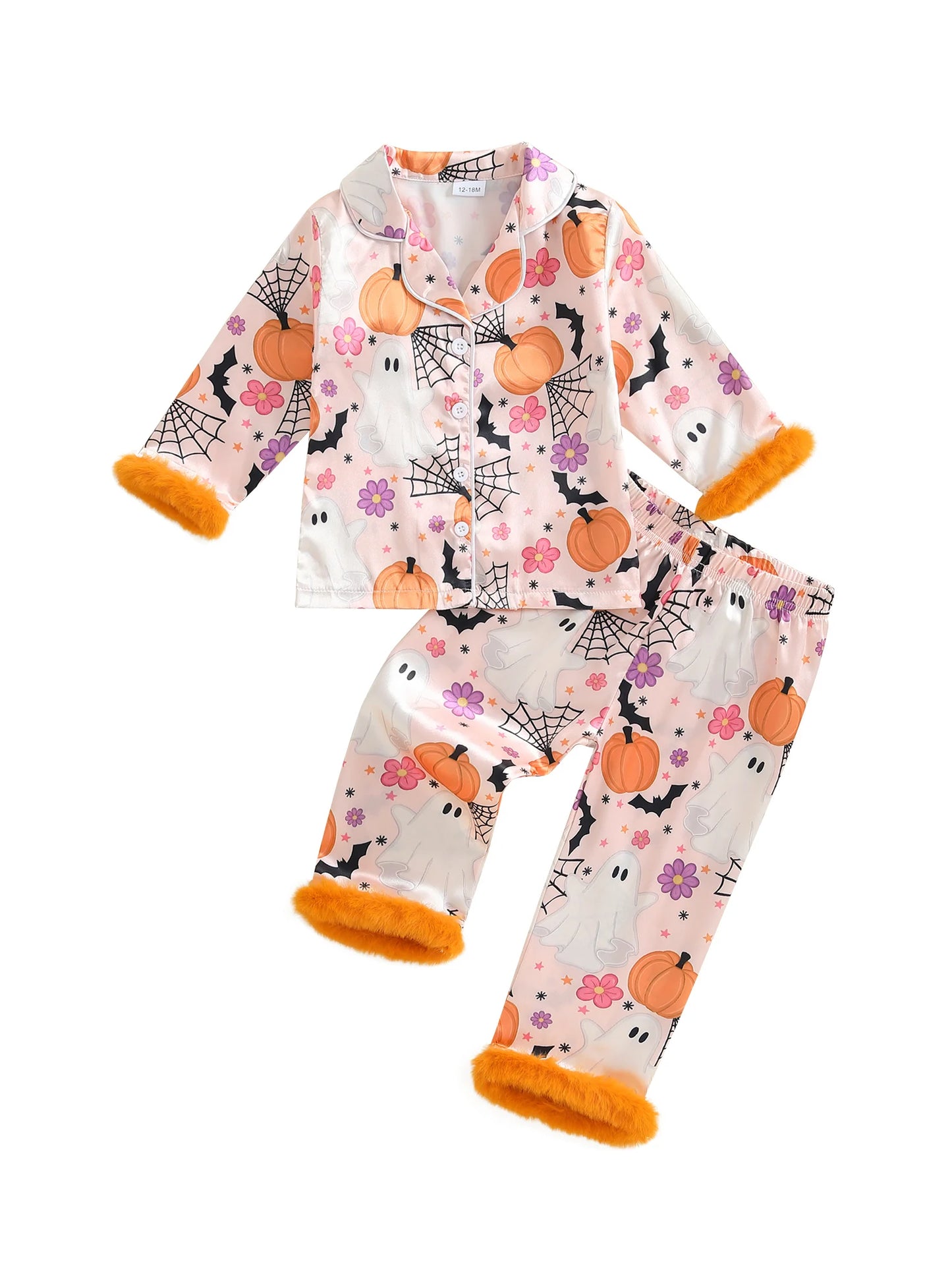 Children s Boys Halloween Pajamas Set Ghost Print T-shirts Tops Matching Pants 2 Piece Lounge Suit Sleepwear Costume