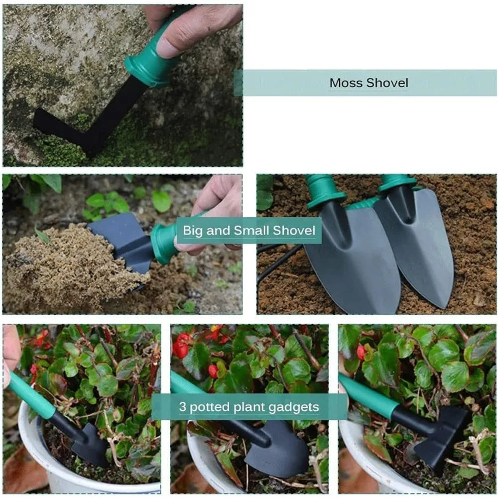 Garden Tools Set, 10 Pieces Gardening Tools with, Trowel Rake Weeder Pruner Shears Sprayer, Garden Hand Tools with Carrying Case