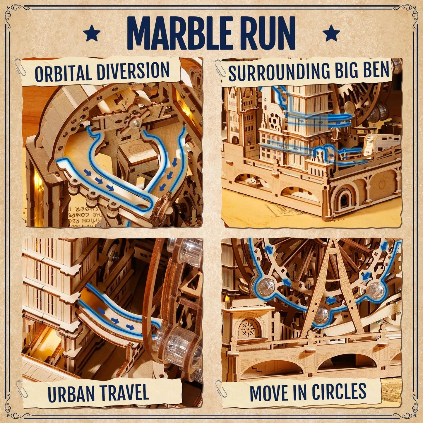 Robotime Rokr Marble London Marble Run 3D Wooden Puzzle