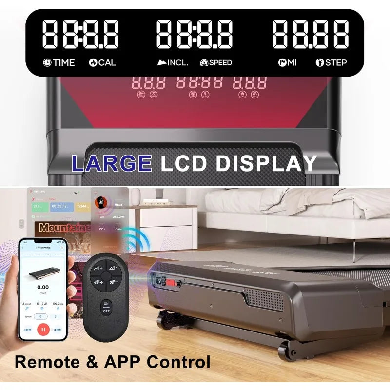 Walking Pad with auto Incline,3 in 1 Portable Treadmill with Remote Control LED Display,Walking Jogging Machine,300 Lbs Capacity