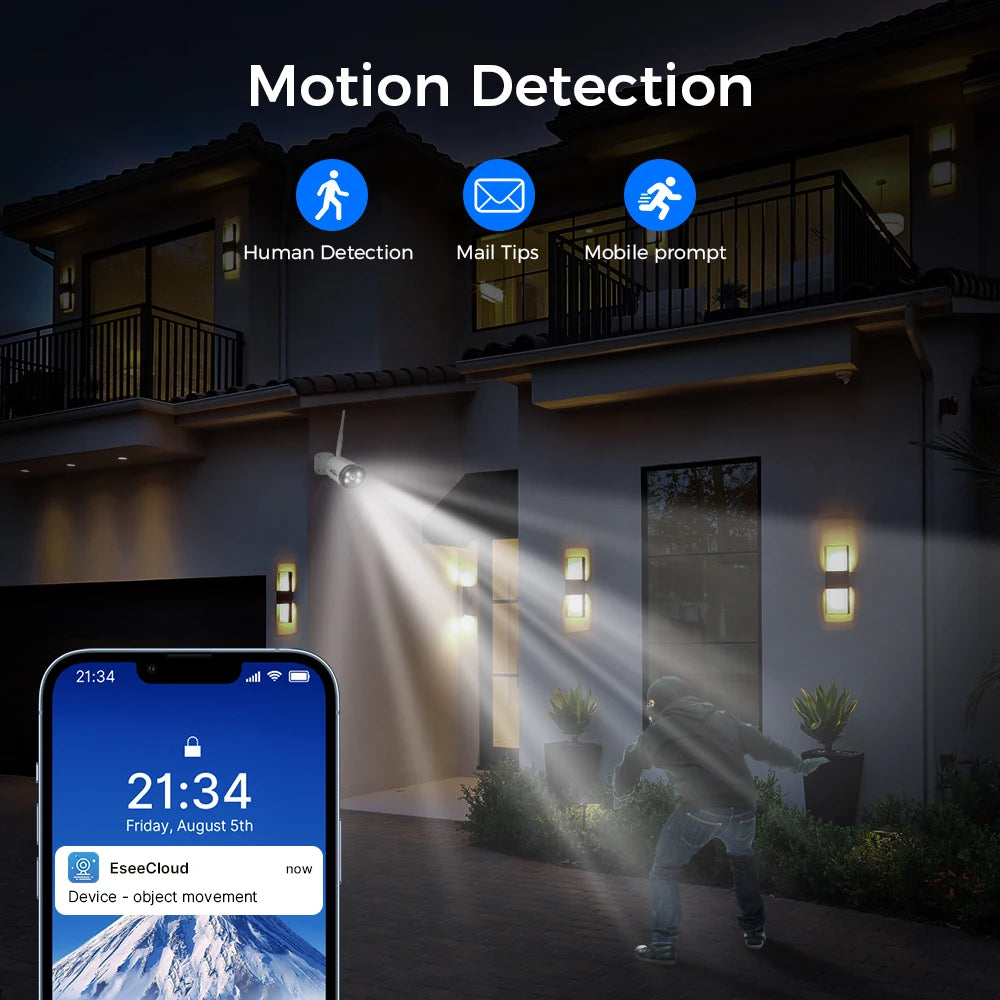 Hiseeu H.265+ 16CH NVR 3MP WiFi CCTV System Kit Human Detection IR Night Vision P2P Outdoor Wireless IP Cameras Surveillance Kit